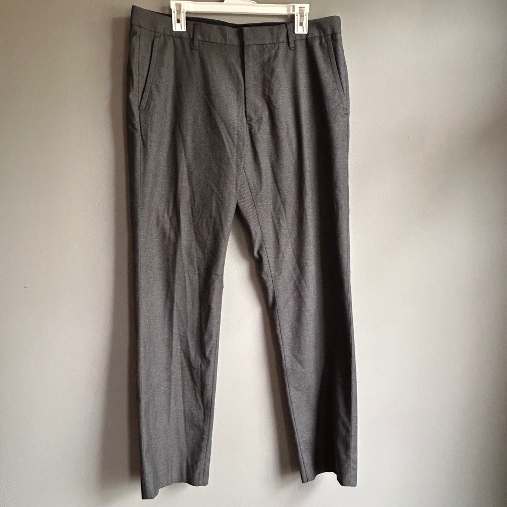 Bonobos Mens Slim Fit Chino Pants Grey Micro‎ Pattern 35x32 Stretch Cotton